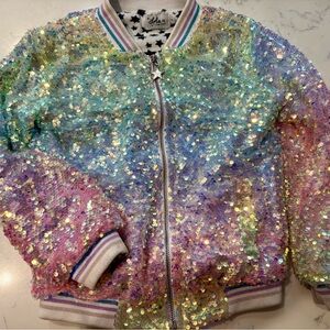 Lola + The Boys Sequin Rainbow Jacket